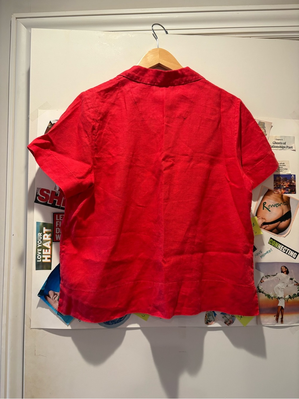 Everlane Bright Red Short-Sleeve Button-Down Shirt - Picture 10 of 13